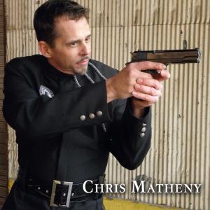 Chris Matheny as an assassin on the set of 