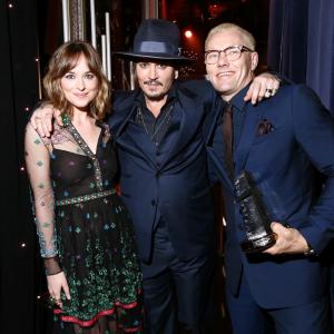 Johnny Depp, Joel Edgerton and Dakota Johnson