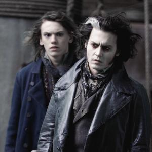 Still of Johnny Depp and Jamie Campbell Bower in Sweeney Todd The Demon Barber of Fleet Street 2007