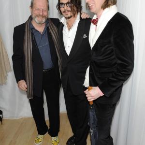 Johnny Depp Terry Gilliam and Wes Anderson at event of Alisa stebuklu salyje 2010