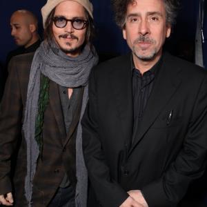 Johnny Depp and Tim Burton at event of Alisa stebuklu salyje 2010