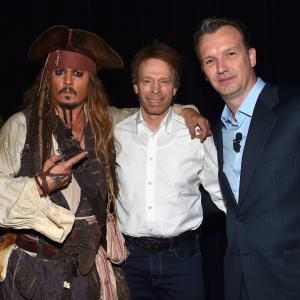 Johnny Depp, Jerry Bruckheimer and Sean Bailey