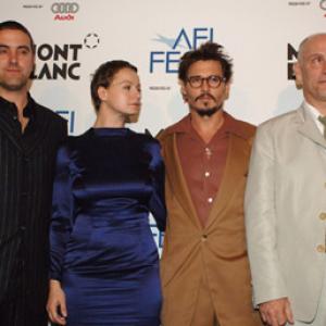 Johnny Depp, John Malkovich, Samantha Morton and Laurence Dunmore at event of The Libertine (2004)