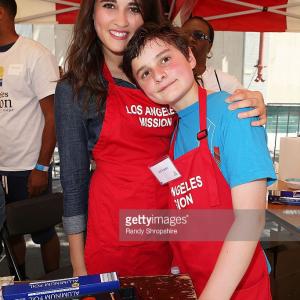 Lauren Franco and brother Jack volunteer at the Los Angeles Mission Block Party 2015