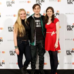 Kira Murphy Austin MacDonald and Cleo Tellier on the red carpet of the World MasterCard Fashion Week 2015