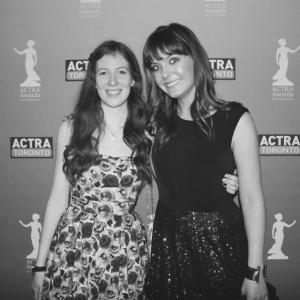 Katie Uhlmann and Cleo Tellier at the 2015 ACTRA awards