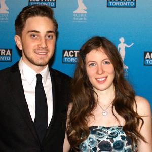 Cleo Tellier and Austin MacDonald on the red carpet of the 13th Annual ACTRA Awards