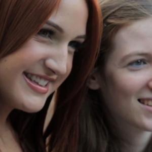 Victoria Duffield and Cleo Tellier on set 2012