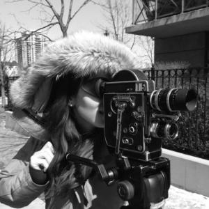 Cleo Tellier on set directing a short film