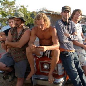 Still of Matthew McConaughey, S.R. Bindler, Zachary Knighton, Nathan Phillips and Todd Stashwick in Surfer, Dude (2008)
