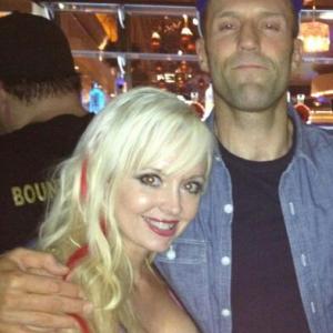 from Heat wrap party with Jason Statham  as Sexy Santa Annie