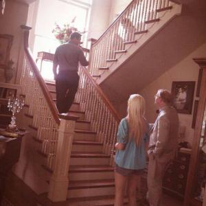 on set of The Missionaries Mansion as Heather