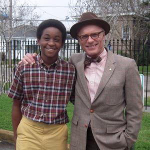 Ed Harris and Renwick Scott on the set of 