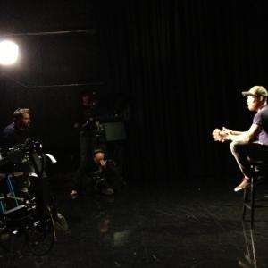 Jordan Wayne Long being interviewed for KCET 