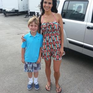 Aiden and Jordana Brewster on the set of, 
