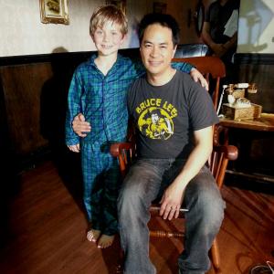 Aiden Flowers and Writer/Director Stanley Yung on the set of, 
