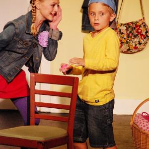 Aiden, as Peter Pinkerton, with Sarah Thomas Easley in Pinkalicious at Actor's Playhouse.