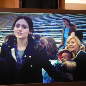 Me again in Showtimes  Shameless The Episode is  Hurricane Monica Aired 3112012Im the one kind of up and to the right of Emmy RossumIm wearing a multicolored Beret