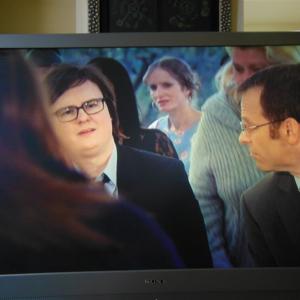 Me playing one of the Shrute Family Members on the Season Finale of  The Office Aired 5162013Im kind of slight portraitKind of behind Clark Duke who plays  Clark 