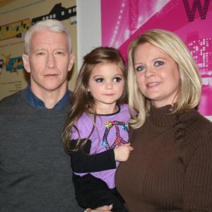Wendy and Paisley Dickey with Anderson Cooper backstage on the Anderson Cooper set