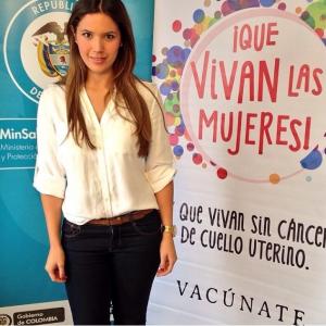 Picture taken while filming VPH and Cancer campaign for the Colombian Department of Health. Official spokesperson for 
