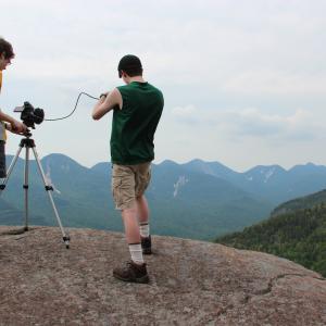 Director Blake Cortright R and Director of Photography Matthew Elton L filming nature footage for The 46ers 2015