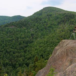 Blake Cortright far right and Matthew Elton right filming in the Adirondack Park in upstate NY for The 46ers