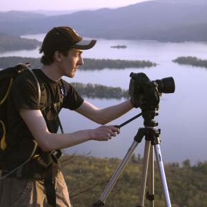 Blake Cortright filming in the Adirondack Park of Upstate NY for 