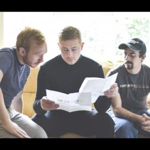 Luke Mordue, Tom Westgate & Bryan Cook on set of Add Me