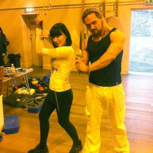 With Actor Tanya Darling Combat Training in Wales