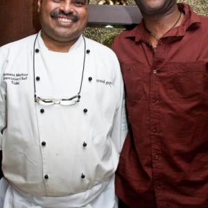 Executive Producer  Director of The Rhyme Impersonator Show Richard Oliver Jr seen here with Celebrity Chef and comedy show supporter Hemant Mathur of the famed 2 time michelin 5 star rated restaurant Tulsi