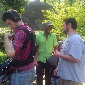 Behind the scene pic of Richards 1st comedy sketch entitled Tyrone The Central Park Beggar