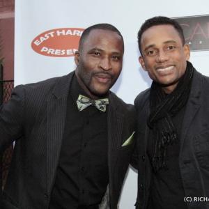 Executive Producer Richard Olivier Jr. with Hollywood actor Hill Harper at the October Film Festival - 2015 In East Harlem, NYC at the famed Poets Den Gallery & Theater in Harlem....