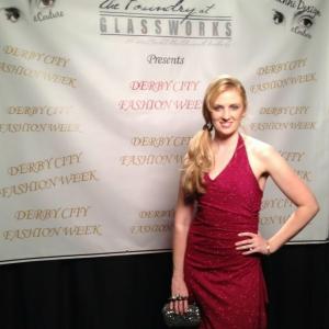 Sarah Turner Holland in Louisville, KY on the Red Carpet for Derby City Fashion Week.