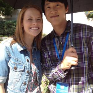 The fabulous Katie Leclerc and I on set for Switched at Birth!