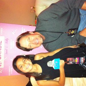 Bella Stine reporting for FTS KIds News interviewing Kevin Sorbo at the gifting lounge for the 2014 Kids Choice Awards.