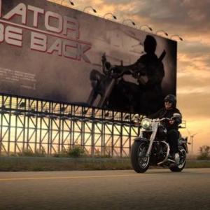 Dean Dawson rides a Harley Davidson for CGV Channels station identification commercial
