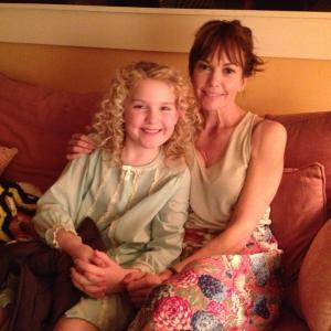 Young Alice Manning and mom Helen Manning Brynne Norquist and Diane Lane on set of Every Secret Thing