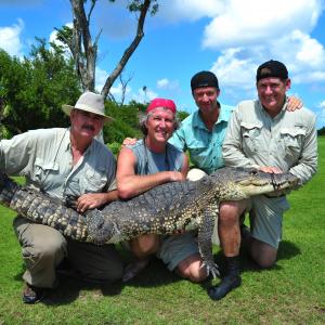 Marco LazcanoBarrero RC Simon Boyce  Brady Barr wgator on location in Cancun during the production of National Geographics Dangerous Encounters with Brady Barr