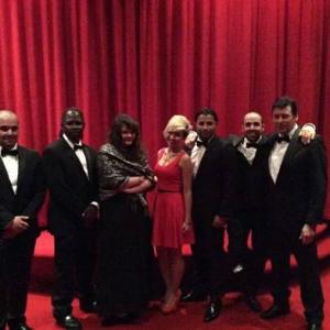 Rhys Horler Carlos Hewings Verity Campbell Zoe Ping Thaer AlShayei Gerald Royston Horler and Gary Wasniewski at the Pure BloodlinesBloods Thicker Than Water premier 2014