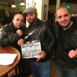 Gerald Royston Horler Thaer AlShayei and Rhys Horler behind the scenes of Lace Up 2014