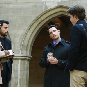 Caleb Mixson Aja Naomi King Jack Falahee and Matt McGorry in How To Get Away with Murder episode The Night Lila Died
