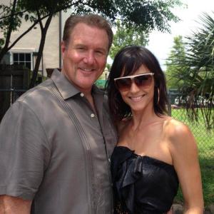 Dawn Hamil with Michael McGrady on the set of Rage