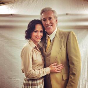 Dawn Hamil with Fred Galle on Anchorman 2