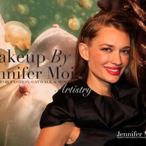 Makeup Artist and Hair Stylist Jennifer Moi doing makeup for Supermodel and Victoria Secret Model Amber Arbucci.