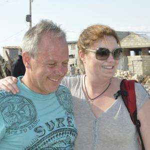 Gareth Seltzer producer with Martha Rogers producer in Haiti at the Maria Bello Womens Health Unit