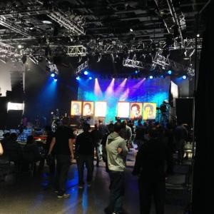 Thursday April the 17th Real Rob On set for filming a standup comedy routine in the Full Sail Live Venue