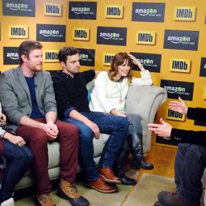 Brie Larson Rosemarie DeWitt Joe Swanberg Jake Johnson and Keith Simanton at event of IMDb amp AIV Studio at Sundance 2015