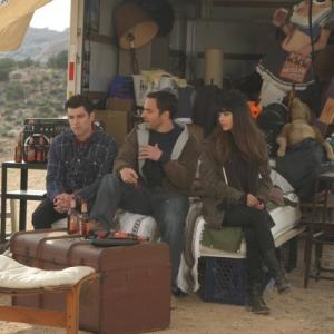 Still of Max Greenfield, Hannah Simone and Jake Johnson in New Girl (2011)