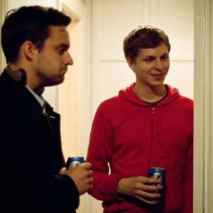 Still of Michael Cera Jake Johnson and Charlyne Yi in Paper Heart 2009